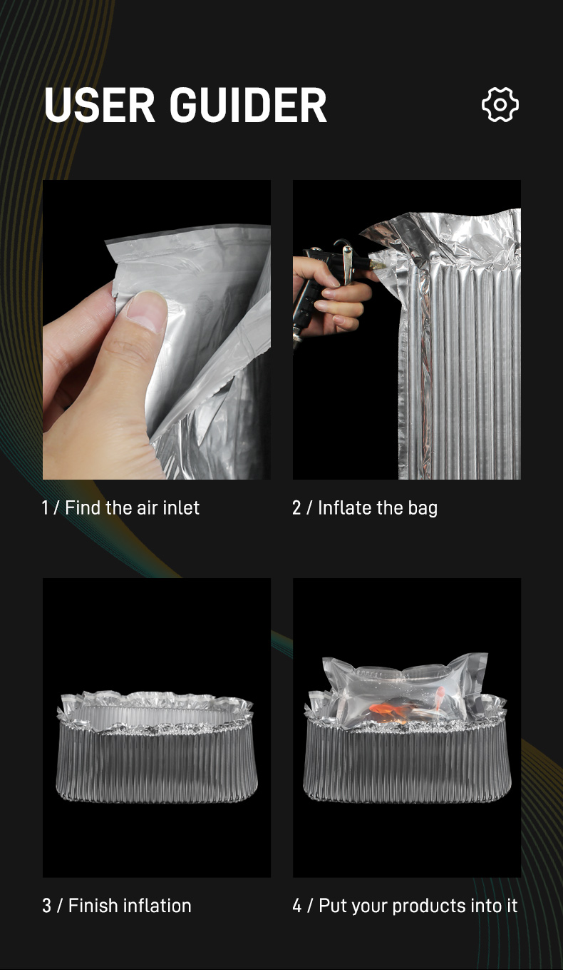 Aluminum-coated air column bag user guider