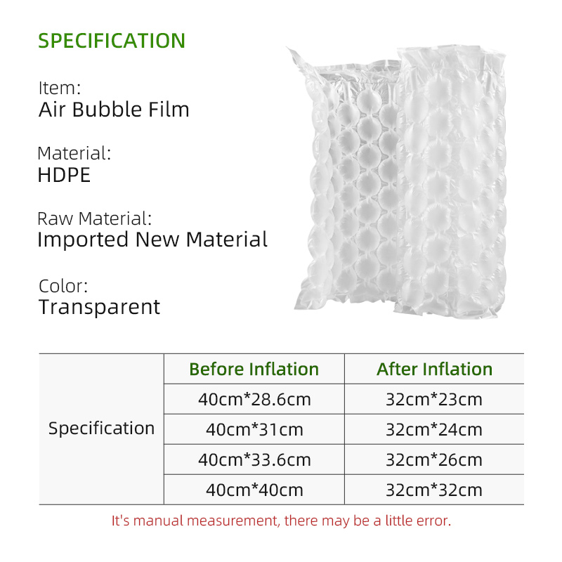 Inflatable Air Bubble Cushion Film Roll