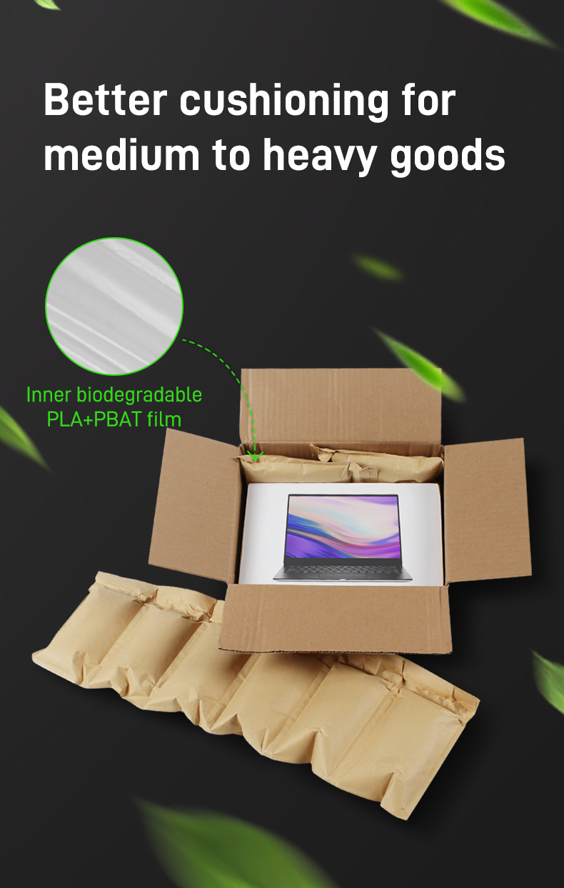 Paper air pillow packaging features