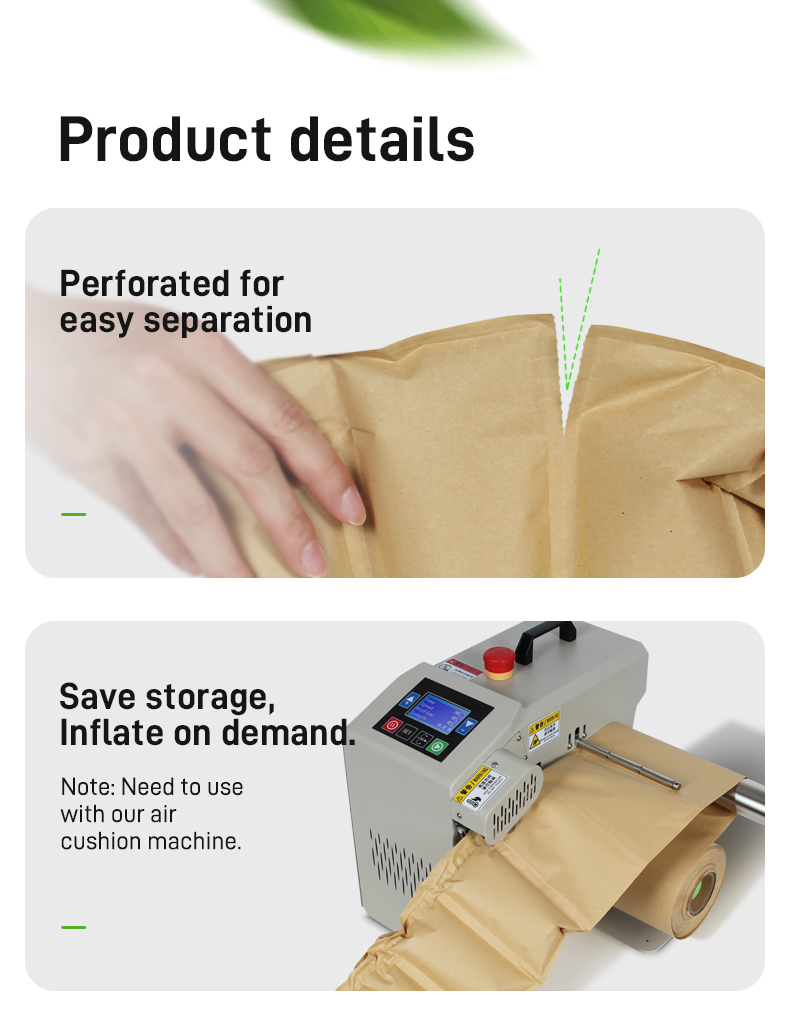 Paper air pillow packaging details