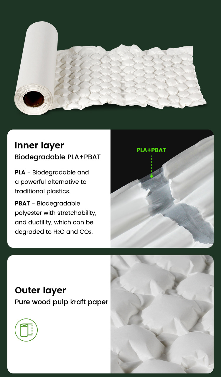Paper bubble cushioning material