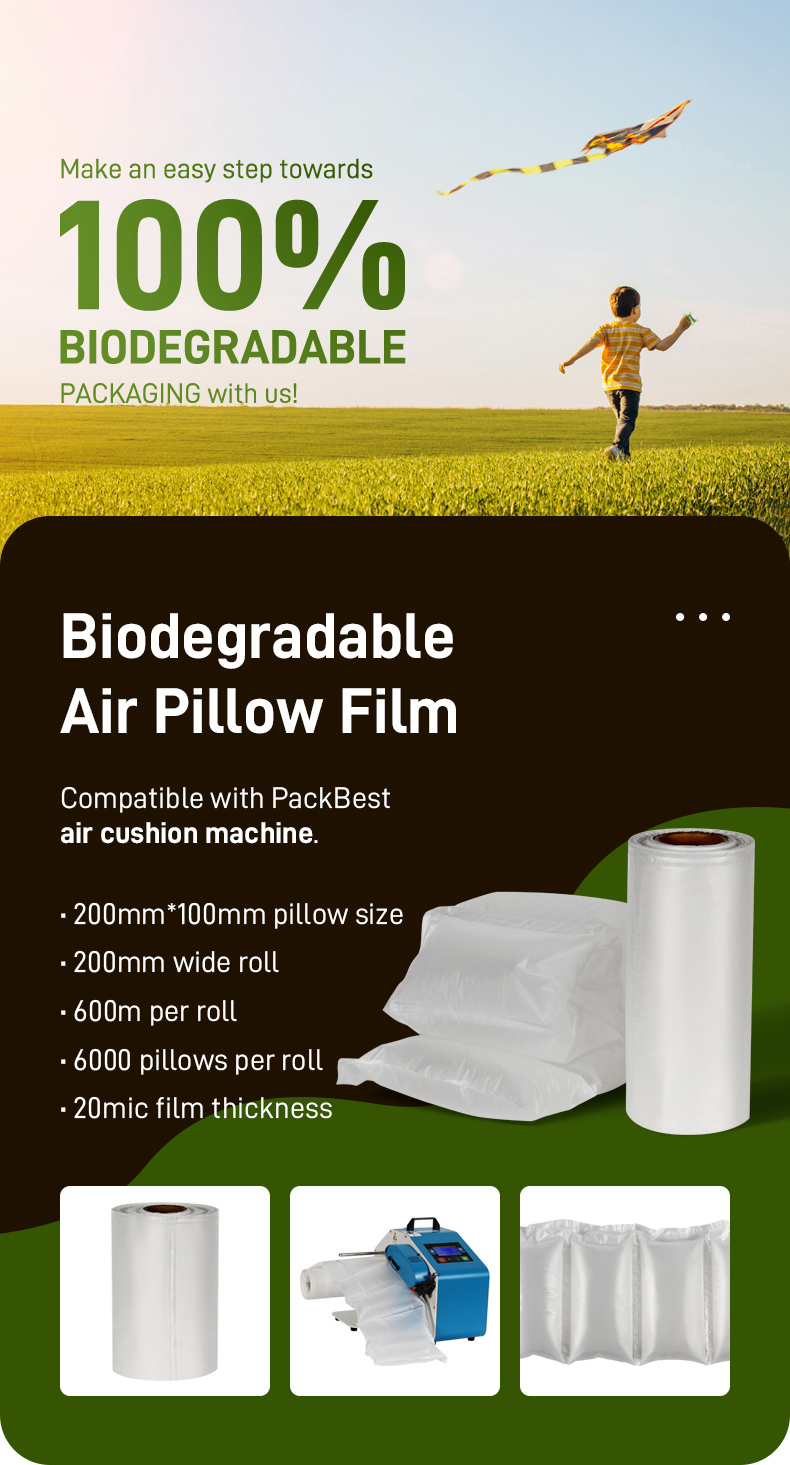 Biodegradable air pillow packaging