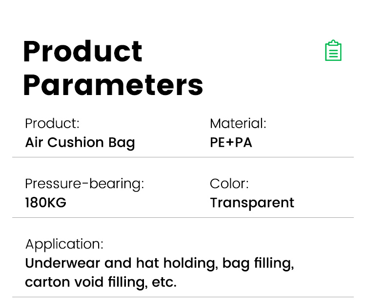 Round air cushion bags parameters