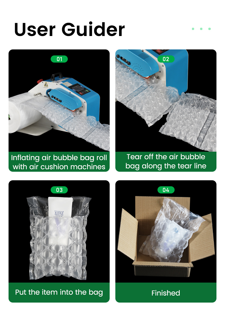 Air bubble bag roll user guider
