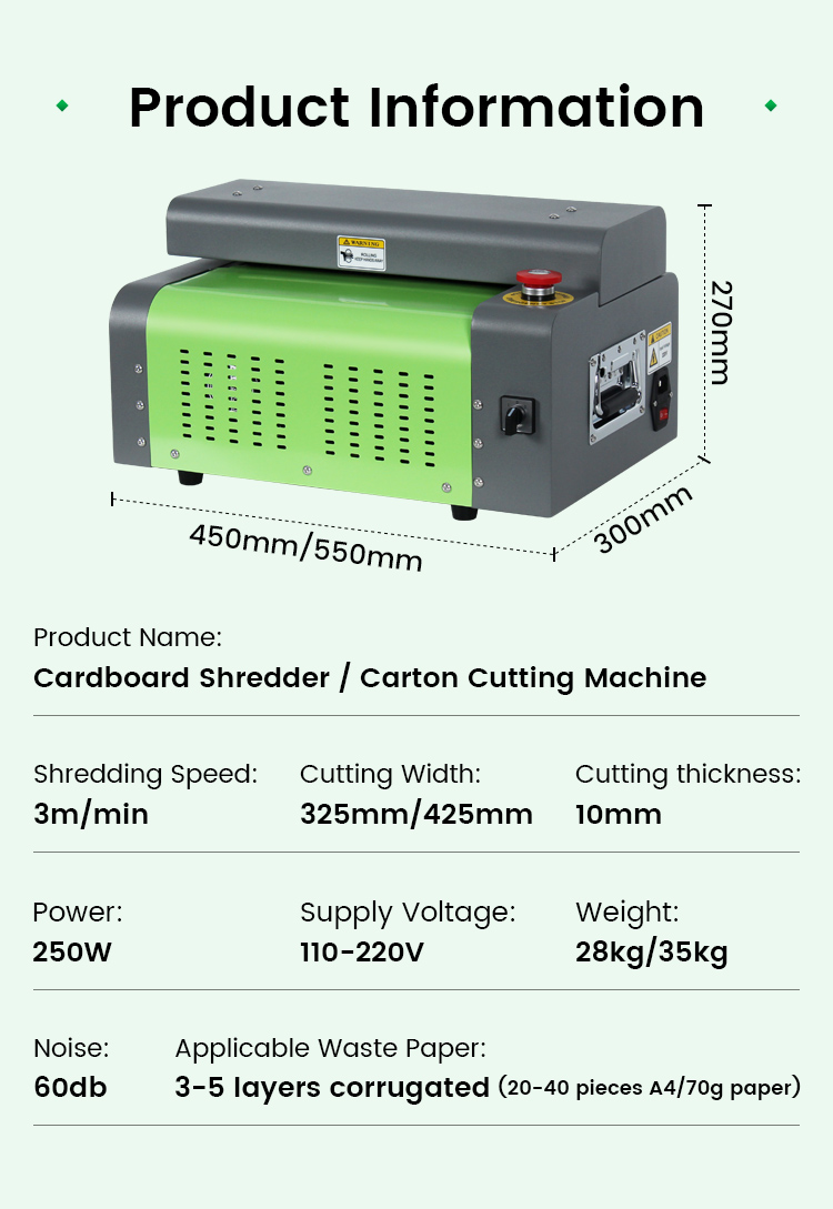 Cardboard shredding machine details