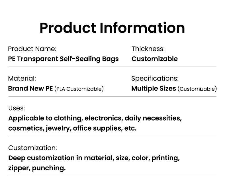 Self-sealing bags information