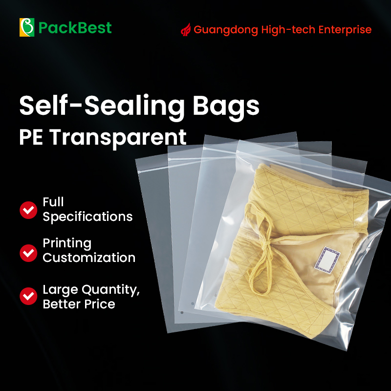 Transparent Plastic PE Ziplock Self Sealing Bags