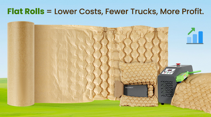 Cost-saving paper air cushioning