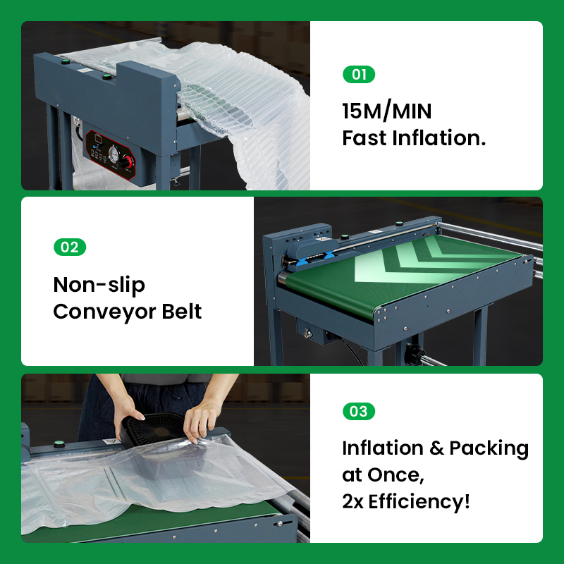 15m/min Bag in Bag Air Column Bag Inflator Packing Machine