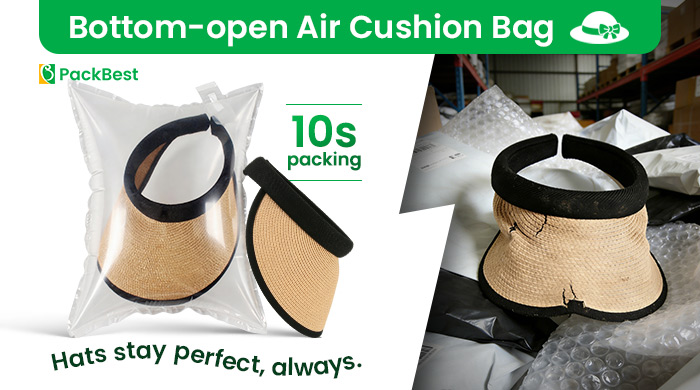 Bottom-open air cushion bag