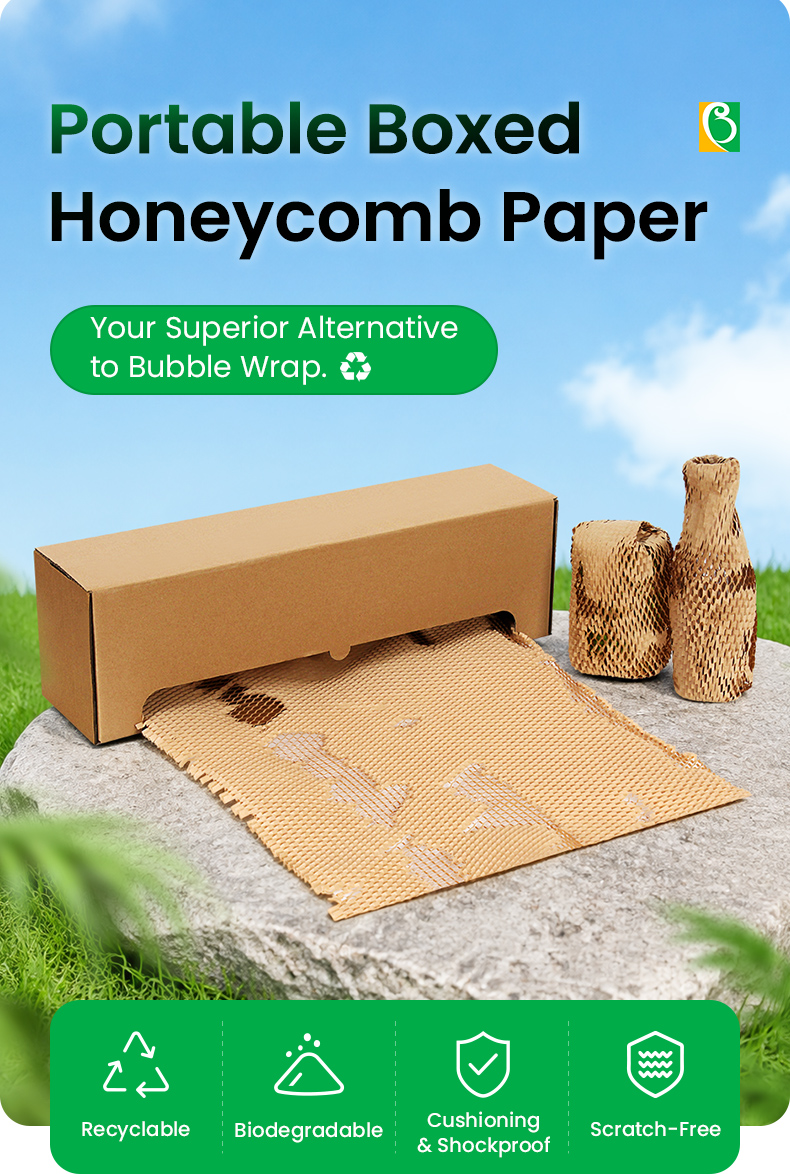 Boxed honeycomb paper