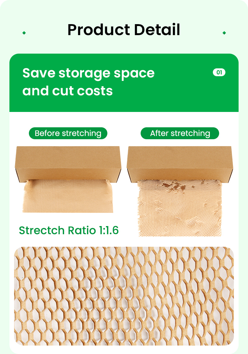 Features of boxed honeycomb paper