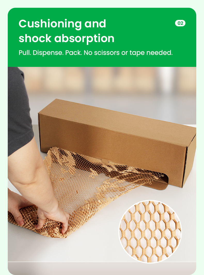 Features of boxed honeycomb paper